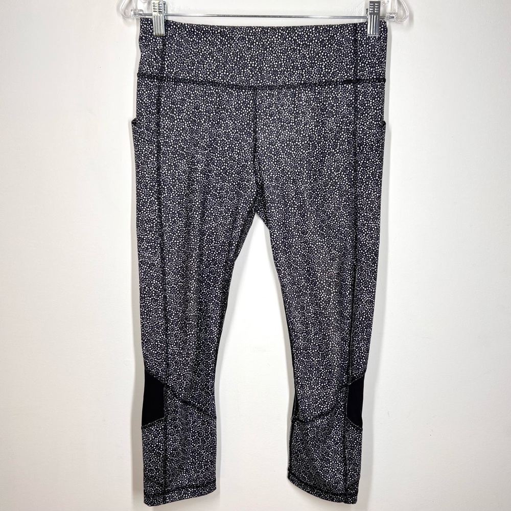 Lululemon Pace Rival Crop Freckle Flower Black Sz 6 - Picture 2 of 12